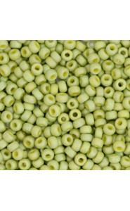 Miyuki rocailles Perlen 11/0 - Opaque glazed frosted rainbow olive green 11-4697